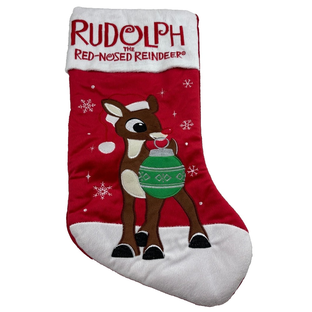 Rudolph the Red-Nosed Reindeer Ornament Christmas Stocking 18" Dan Dee Flaws‎